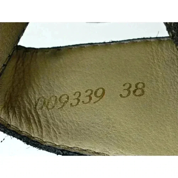 Ecco Womens Size 38 Leather Slip On Black  Strap Sandals Cork U - Picture 8 of 9
